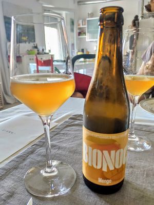 Mango beer at Lucato Home Restaurant in Montorso Vicentino
