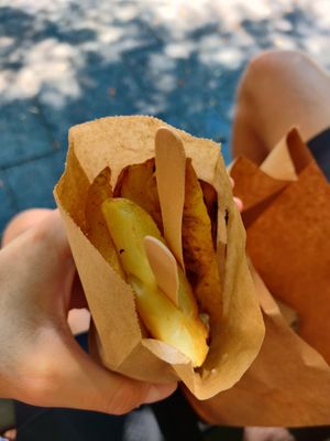Potatoes at Good Shit, Vegan Kebabs in Barcelona