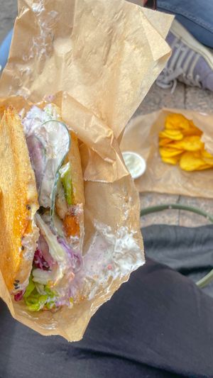 Kebab with heura  at Good Shit, Vegan Kebabs in Barcelona