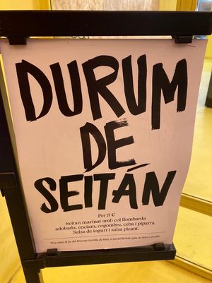 Menu information- April 2022 at Good Shit, Vegan Kebabs in Barcelona