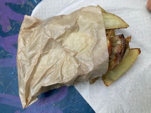 Fried Potatoes  at Good Shit, Vegan Kebabs in Barcelona