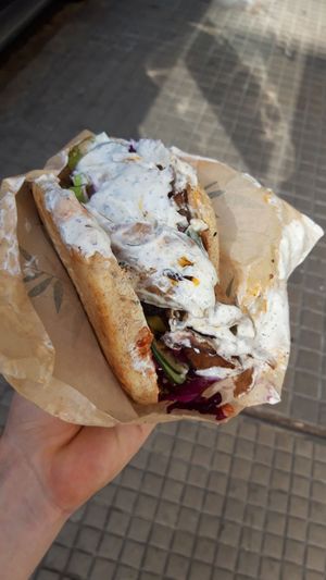 All-vegan kebab 🤩😋 at Good Shit, Vegan Kebabs in Barcelona