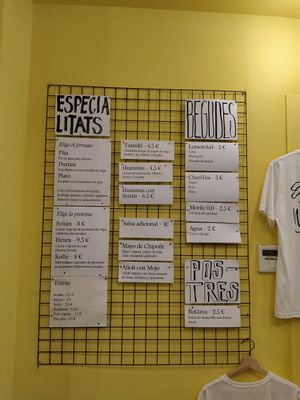 Menu at Good Shit, Vegan Kebabs in Barcelona