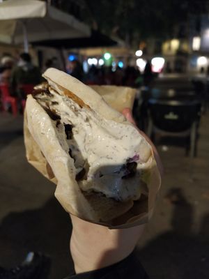 Seitan kebab at Good Shit, Vegan Kebabs in Barcelona