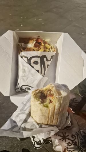 And kebab, sorry for bad photo at Good Shit, Vegan Kebabs in Barcelona