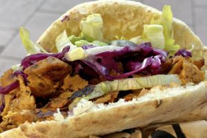 Pita mixto heura y seitan  at Good Shit, Vegan Kebabs in Barcelona