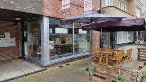 front + terrace at Honderdprocentmianne in Genk