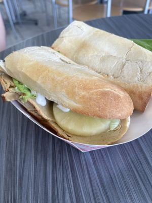 Hawaiian chiken sandwich   at Baguette De France in St Joseph