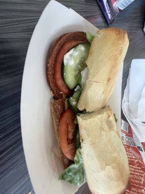 Pepperoni sandwich   at Baguette De France in St Joseph