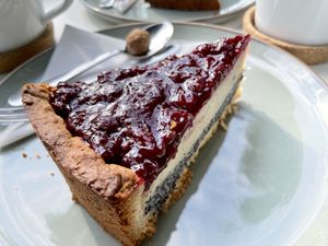 cheesecake (poppy seed) at Südlicht Cafe in Cologne