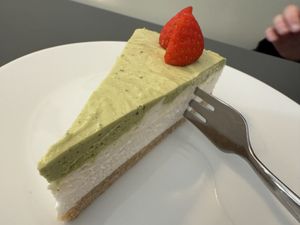 vegan cheese cake  at Südlicht Cafe in Cologne
