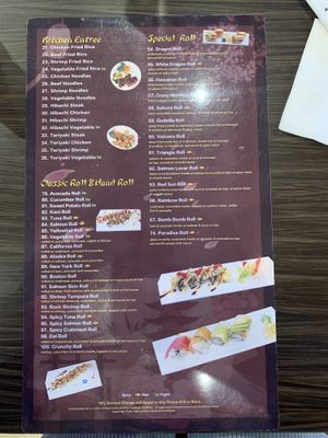 Lunch menu side 2.  at Sushi Bomb in Pittsburgh