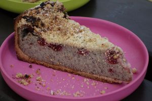 Cherry crumble quark cake  at Lilli's Kuchenwerkstatt in Saarbrucken
