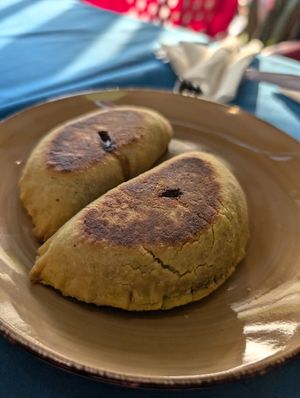 Two Jamaican patties at Soul Veg(etária)  in Nairobi