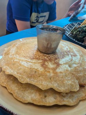 Pancakes as part of the brunch plate at Soul Veg(etária)  in Nairobi