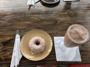 Doughnut(exactly the same as Krispy Kreme), chocolate mylkshake at Soul Veg(etária)  in Nairobi