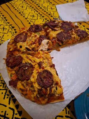 Delicious pizza, so "cheesy"! at Soul Veg(etária)  in Nairobi