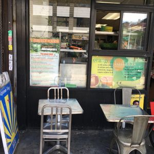 Outdoor seating at Uptown Veg in New York City