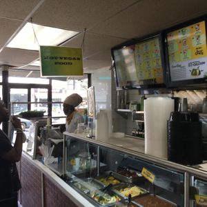 Hot vegan food at Uptown Veg in New York City