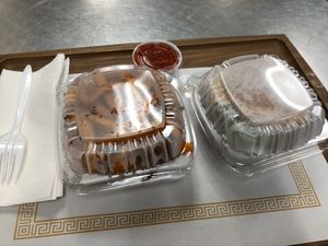 A lot of plastic for dine in  at Uptown Veg in New York City