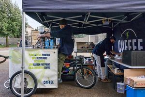 Pedal powered coffee at VG Coffee in Cambridge