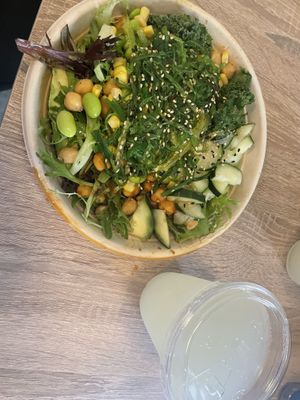 ‘Peas’ bowl and lemonade   at Stuffed Avocado Shop - Old San Juan in San Juan