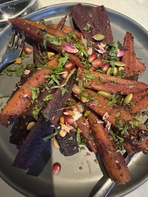 Vegan roasted carrots  at Meesha in Seattle