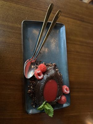 Chocolate and raspberry dessert  at NaRa-Ya in Washington
