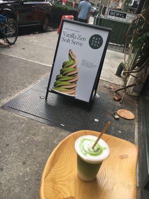 Ice matcha latte (with oatmilk) at Matchaful in New York City