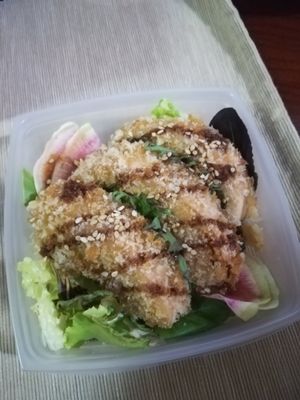 Wheat Cutlet Rice Bowl (take away) at Tenzo in Tokyo