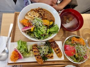 Curry set with side dishes at Tenzo in Tokyo