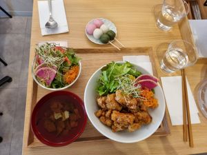 Karage lunch set with dango at Tenzo in Tokyo