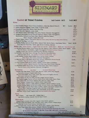 Menu at Sideboard in Danville