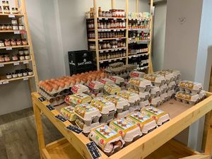 Eggs at Linverd Market in Barcelona