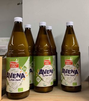 Oat drink at Linverd Market in Barcelona