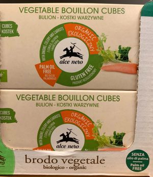Vegetable bouillon cubes at Linverd Market in Barcelona