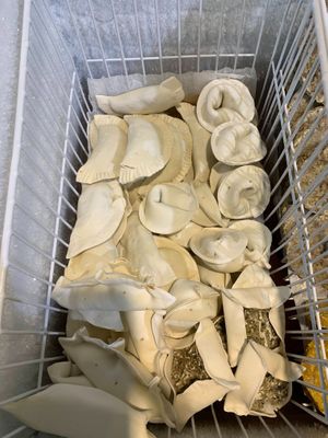 Vegan empanadas at Linverd Market in Barcelona