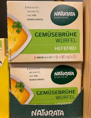 Organic Vegetable Stock Cubes at Linverd Market in Barcelona