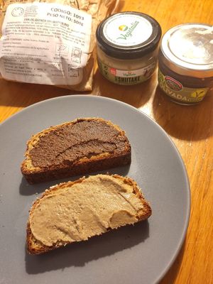 Pate on bread at Linverd Market in Barcelona