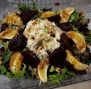 Mixed greens a scoop of tuna topped a a lite balsamic dressing at Epicure in Wildwood