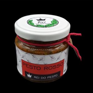 Ingredientes: Tomate Seco, Azeite de Oliva Extra Virgem, Queijo Parmesão, Amêndoas, Manjericão Orgânico, óleo vegetal, Alho, ESPECIARIAS, Sal e Pimenta do Reino. 130g
 at Rei do Pesto in Florianopolis