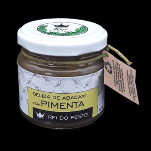 Geleia Abacaxi com Pimenta Jalapenho. 
Modelo tamanho P
Ingredientes: Abacaxi, Açucar, Maçã, Pimenta Jalapenho e Hortelã. 165g at Rei do Pesto in Florianopolis