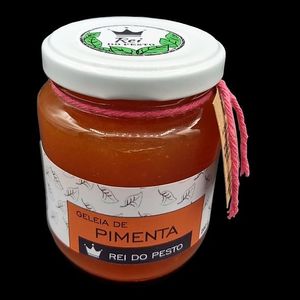 Geleia de PIMENTA Dedo de Moça G 
Modelo tamanho G
Ingredientes: Suco de Laranja, Açúcar, Maçã, Limão taiti e Pimenta dedo de moça. 280g at Rei do Pesto in Florianopolis