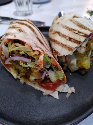 Deep fried cauliflower wrap (December 2022) at Kofi&Co in Wetherby