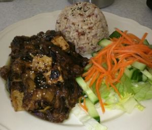 Eggplant and tofu. Absolutely delicious. at Loving Hut - Fredenborgsveien in Oslo