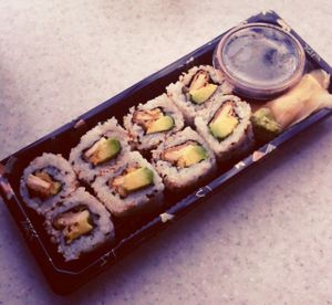 Vegan maki with tofu and avocado. at Loving Hut - Fredenborgsveien in Oslo