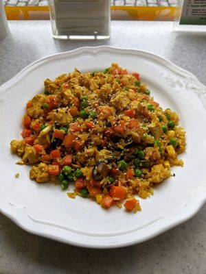 Spicy fried rice with tofu and veggies at Loving Hut - Fredenborgsveien in Oslo