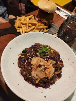 Kimchi noodles at Foam and Fork in Gzira