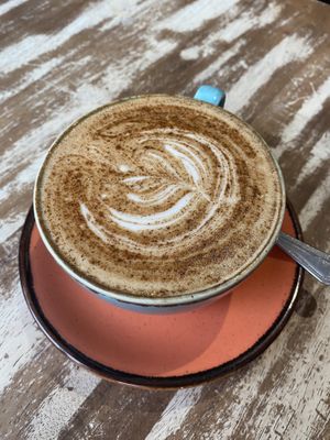 Soy latte with cinnamon   at Heaven Scent in Milnathort