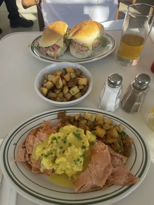 Italian sub and eggs benedict   at Stefano's Diner in Toronto